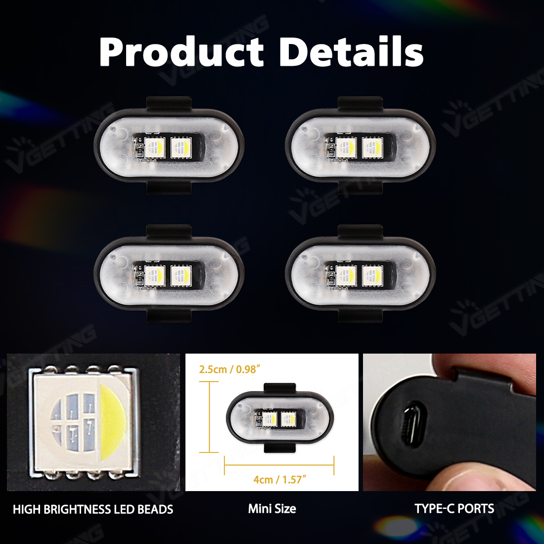 4 ชิ้น Mini Drone Strobe Light - Drone Led Light บทวิจารณ์และราคา
